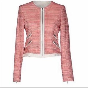 Parker blazer size S -coral tweed & white leather